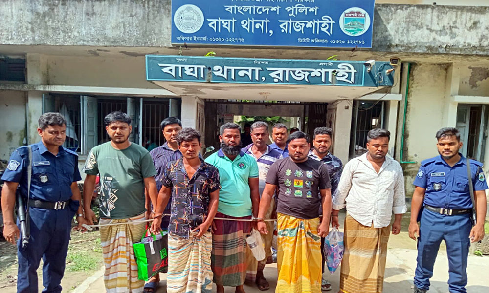রাজশাহীর বাঘায় হ‍্যাকিং ও প্রতারণা মামলার আসামীসহ আটক ৮